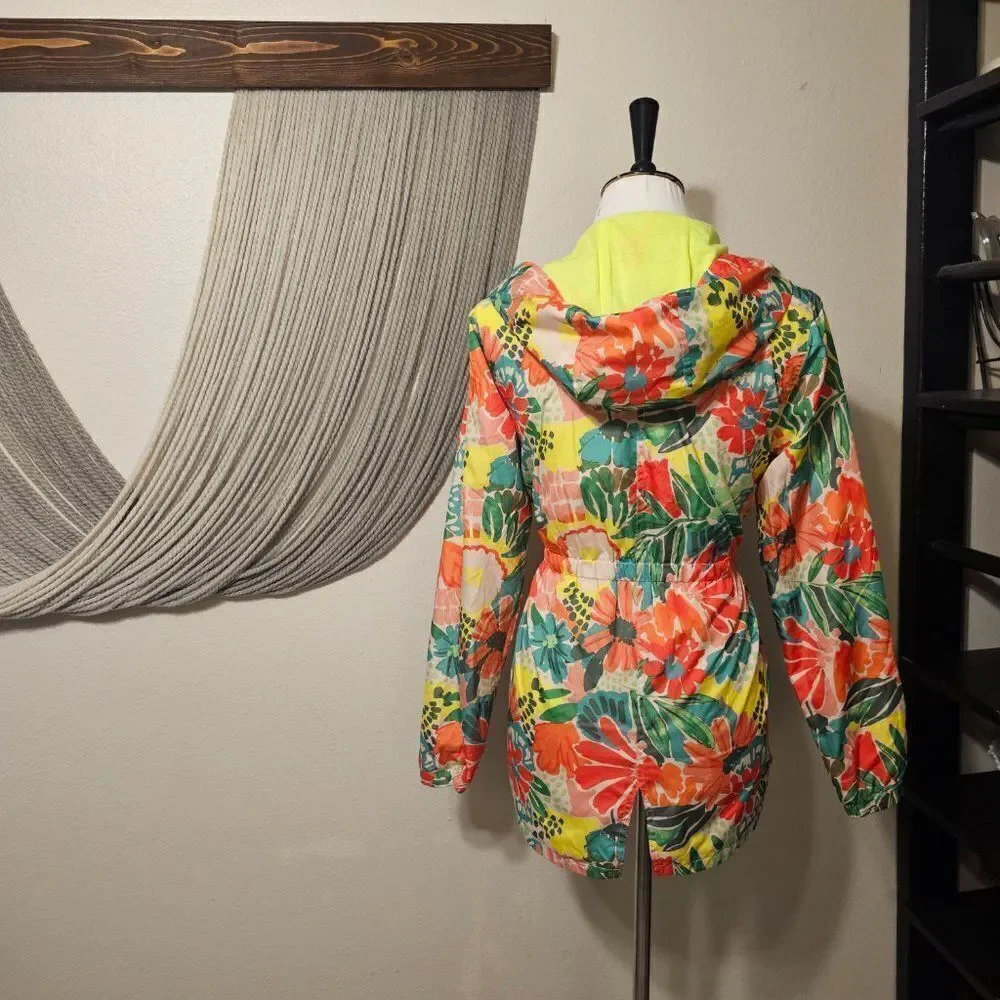 Cat and Jack Floral Windbreaker Jacket Sz XL